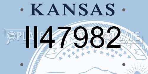 II47982 Kansas License Plate
