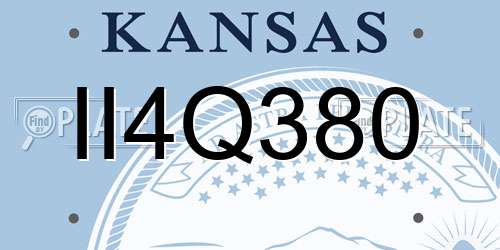 II4Q380 Kansas License Plate