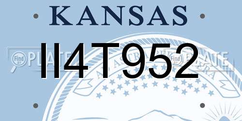 II4T952 Kansas License Plate