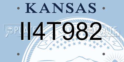 II4T982 Kansas License Plate