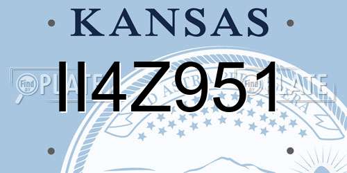 II4Z951 Kansas License Plate