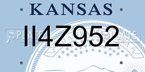 II4Z952 Kansas License Plate