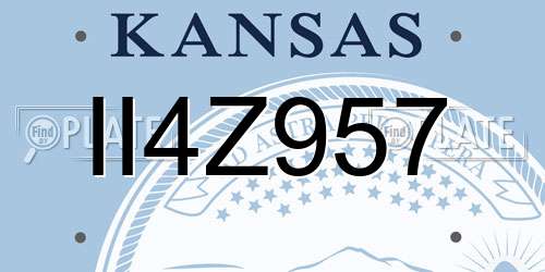 II4Z957 Kansas License Plate