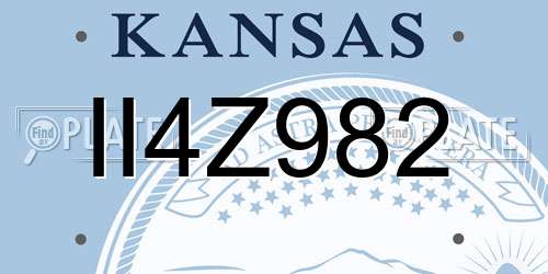 II4Z982 Kansas License Plate