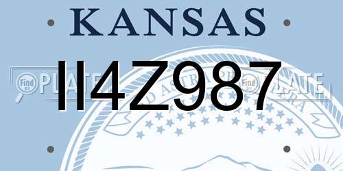 II4Z987 Kansas License Plate
