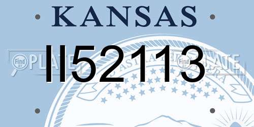 II52113 Kansas License Plate