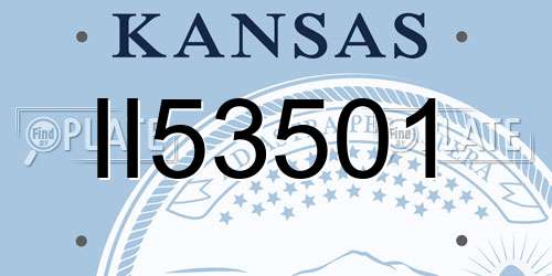 II53501 Kansas License Plate