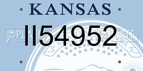 II54952 Kansas License Plate