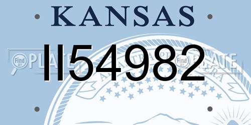 II54982 Kansas License Plate
