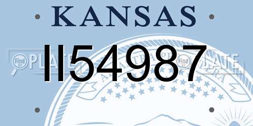 II54987 Kansas License Plate