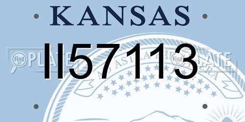 II57113 Kansas License Plate