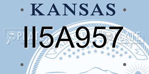 II5A957 Kansas License Plate
