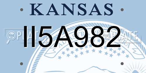 II5A982 Kansas License Plate