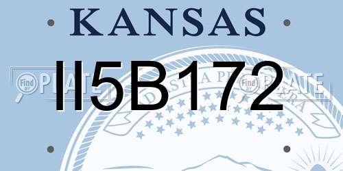 II5B172 Kansas License Plate