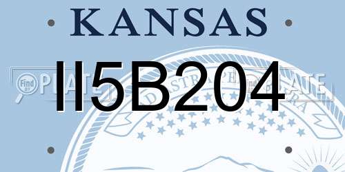 II5B204 Kansas License Plate