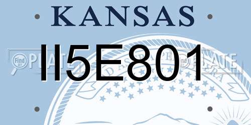 II5E801 Kansas License Plate