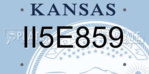 II5E859 Kansas License Plate