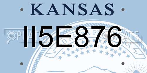 II5E876 Kansas License Plate
