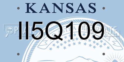 II5Q109 Kansas License Plate