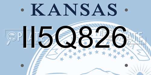 II5Q826 Kansas License Plate
