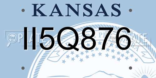 II5Q876 Kansas License Plate