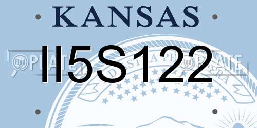 II5S122 Kansas License Plate