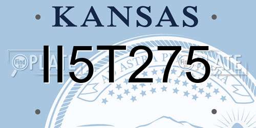 II5T275 Kansas License Plate