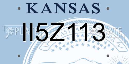 II5Z113 Kansas License Plate