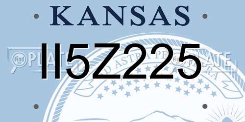 II5Z225 Kansas License Plate