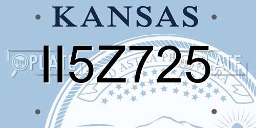 II5Z725 Kansas License Plate
