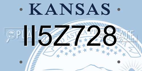 II5Z728 Kansas License Plate