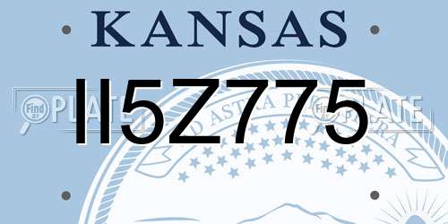 II5Z775 Kansas License Plate