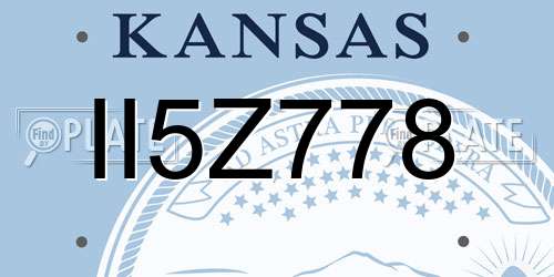 II5Z778 Kansas License Plate