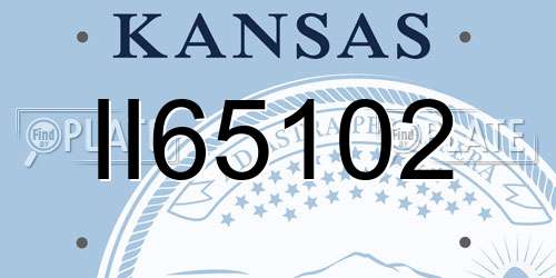 II65102 Kansas License Plate