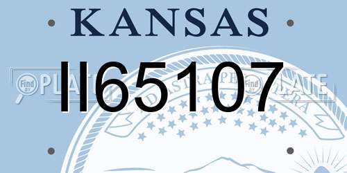 II65107 Kansas License Plate
