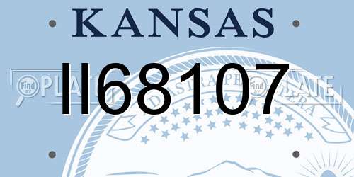 II68107 Kansas License Plate