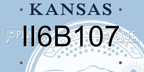 II6B107 Kansas License Plate