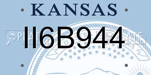 II6B944 Kansas License Plate