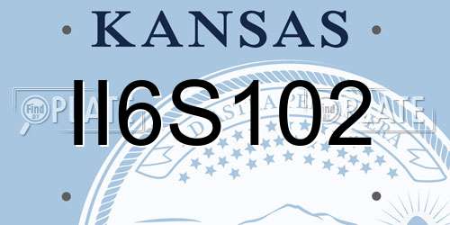 II6S102 Kansas License Plate