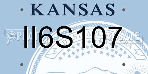 II6S107 Kansas License Plate