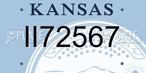 II72567 Kansas License Plate