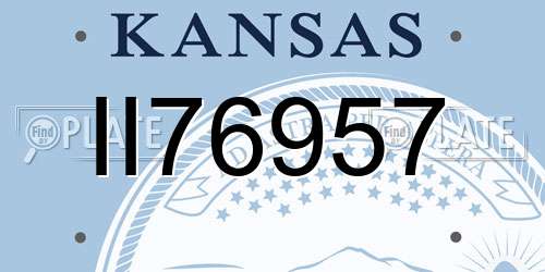 II76957 Kansas License Plate