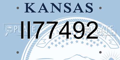 II77492 Kansas License Plate