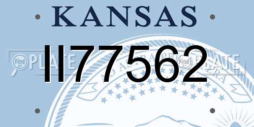 II77562 Kansas License Plate