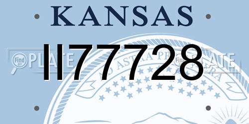 II77728 Kansas License Plate