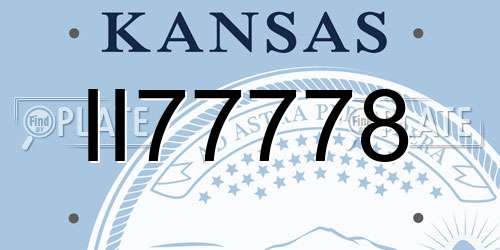 II77778 Kansas License Plate