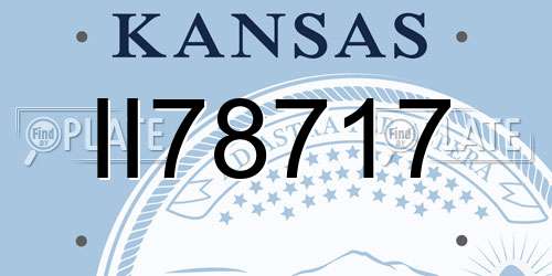 II78717 Kansas License Plate