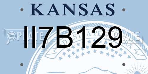 II7B129 Kansas License Plate