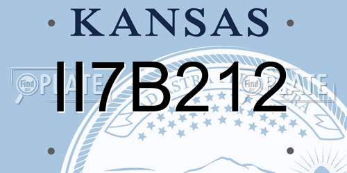 II7B212 Kansas License Plate