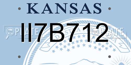 II7B712 Kansas License Plate